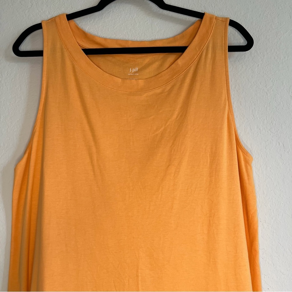 2/$30 J. Jill 100% Perfect Pima Cotton Soft Stylish Vibrant Orange Tank Top - Picture 3 of 9
